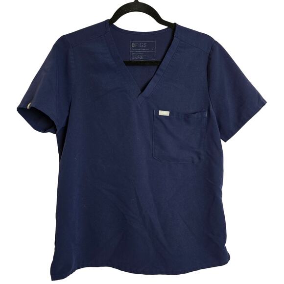 Figs Navy Blue Scrub Top Size Medium - Picture 1 of 3